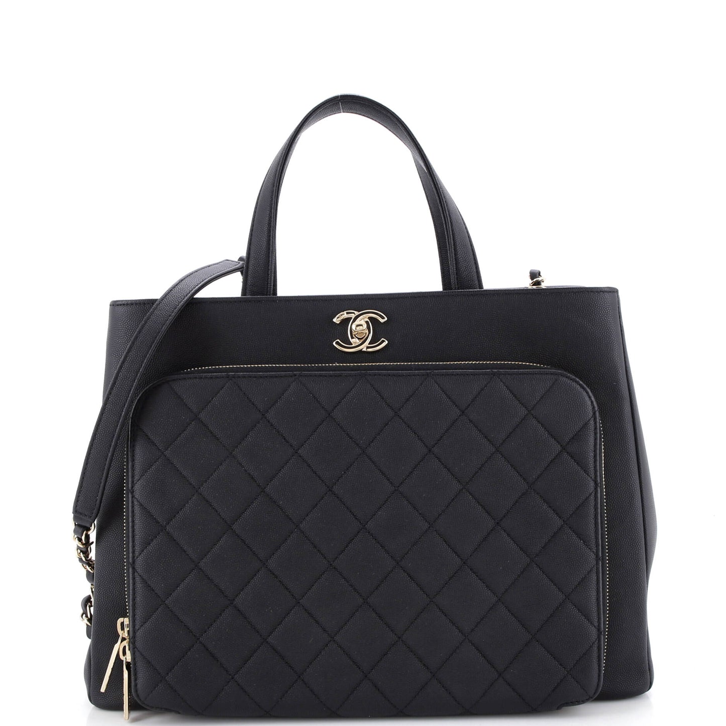 Business Affinity Tote Quilted Caviar Large