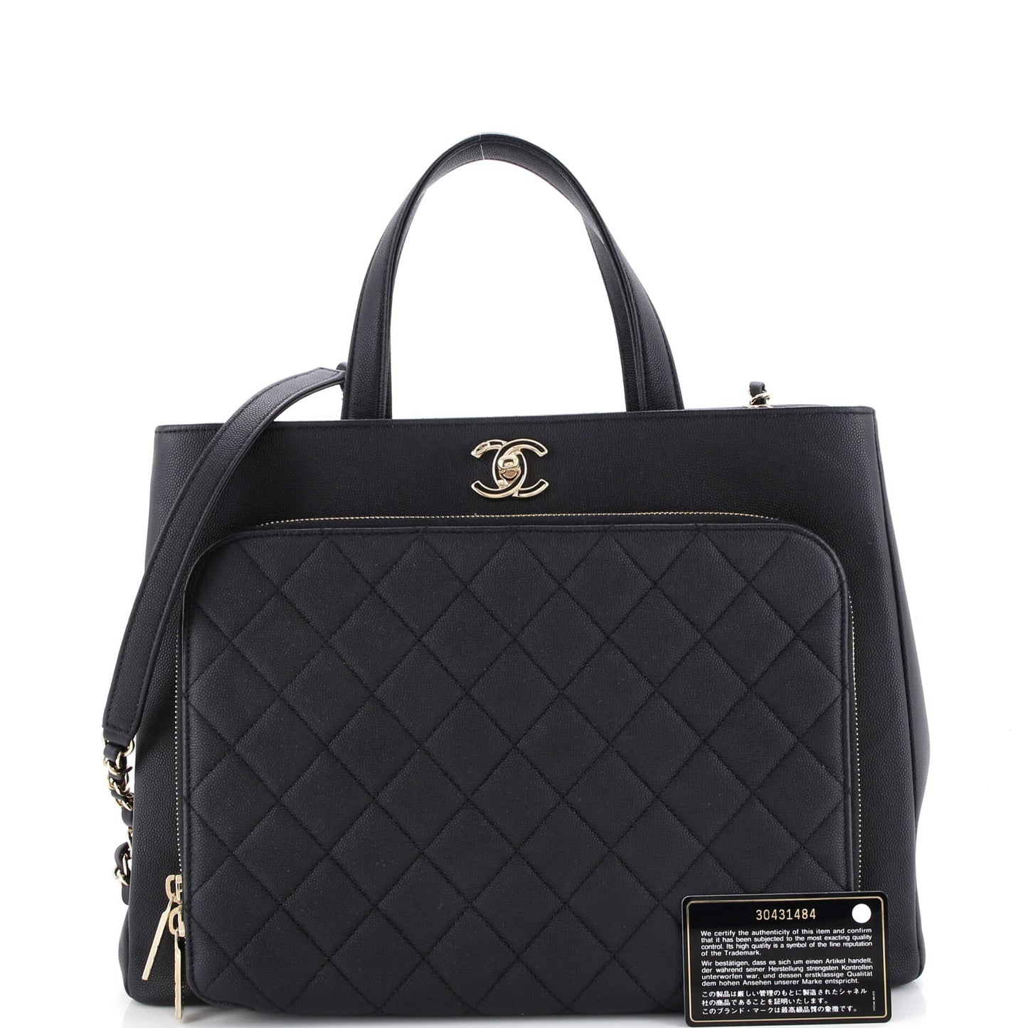 Business Affinity Tote Quilted Caviar Large