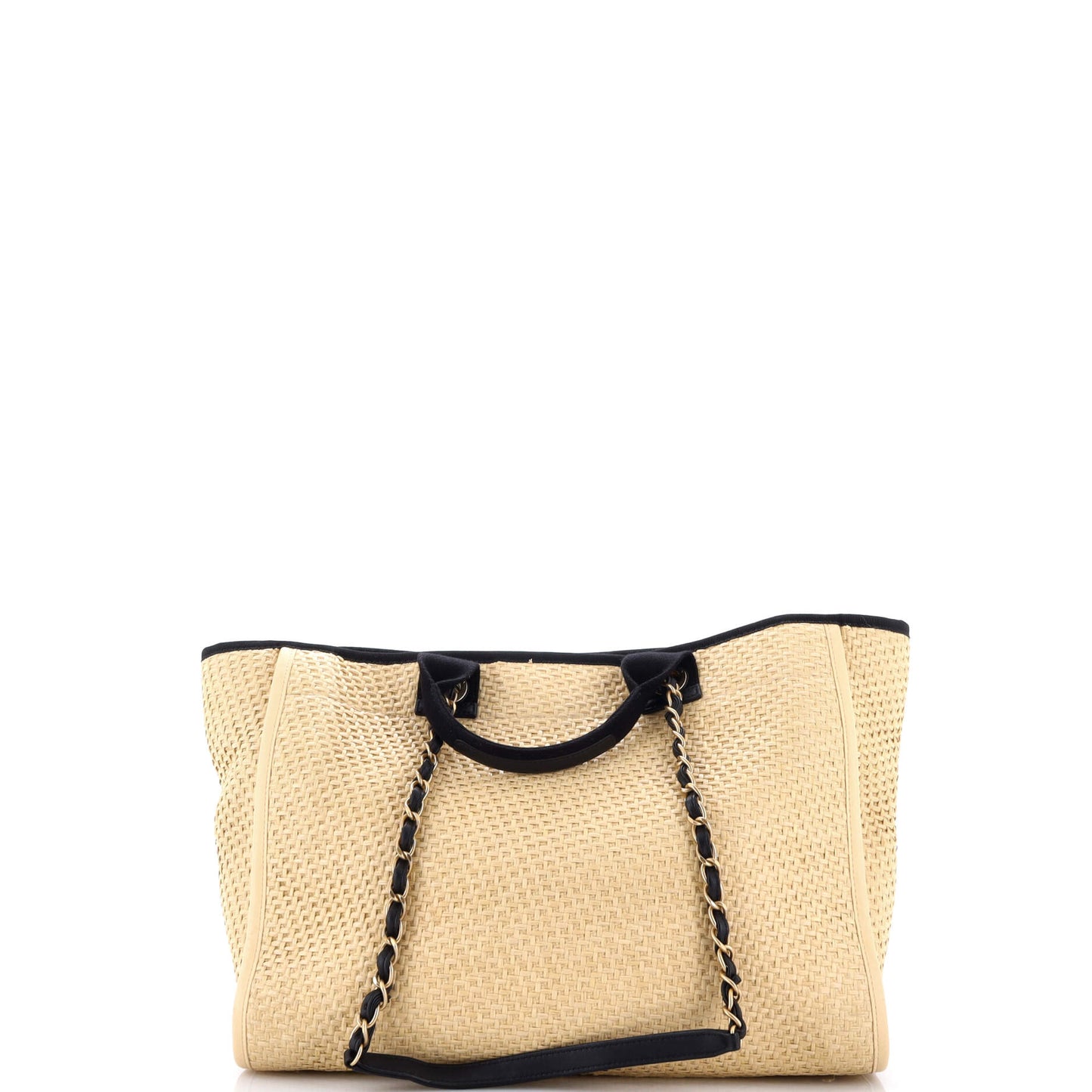 Deauville Tote Straw with Chain Detail Medium