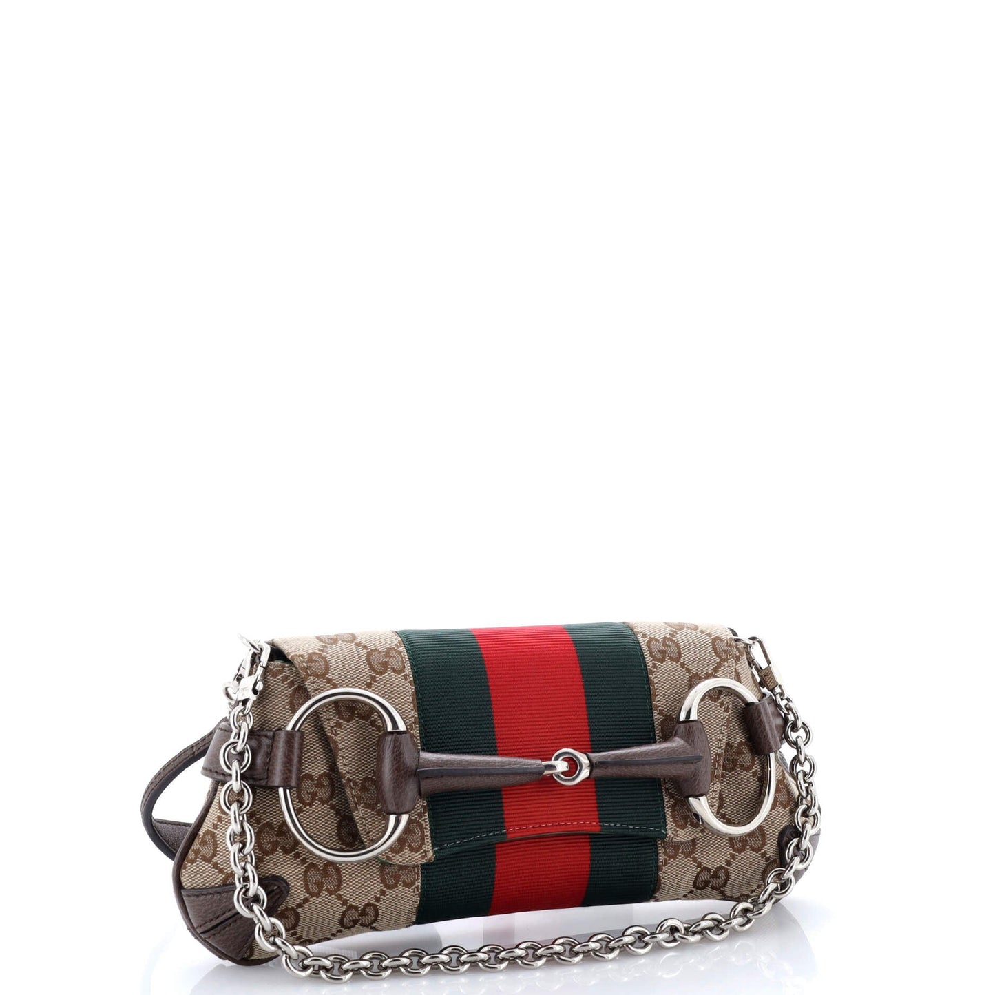 Horsebit NM Web Chain Clutch GG Canvas Small