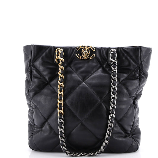 19 Shopping Bag Quilted Leather Medium