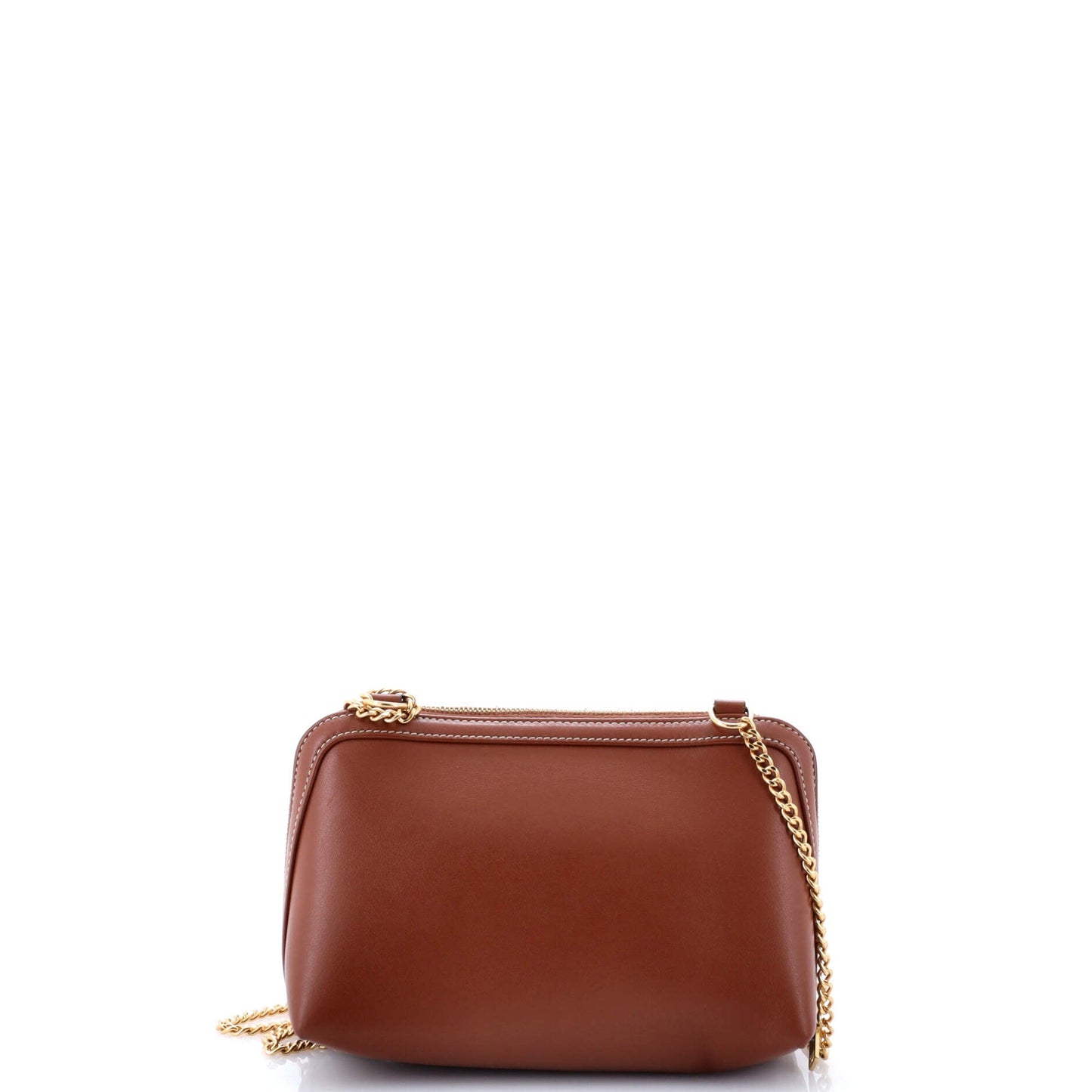 Cuir Triomphe Zip Around Chain Clutch Leather