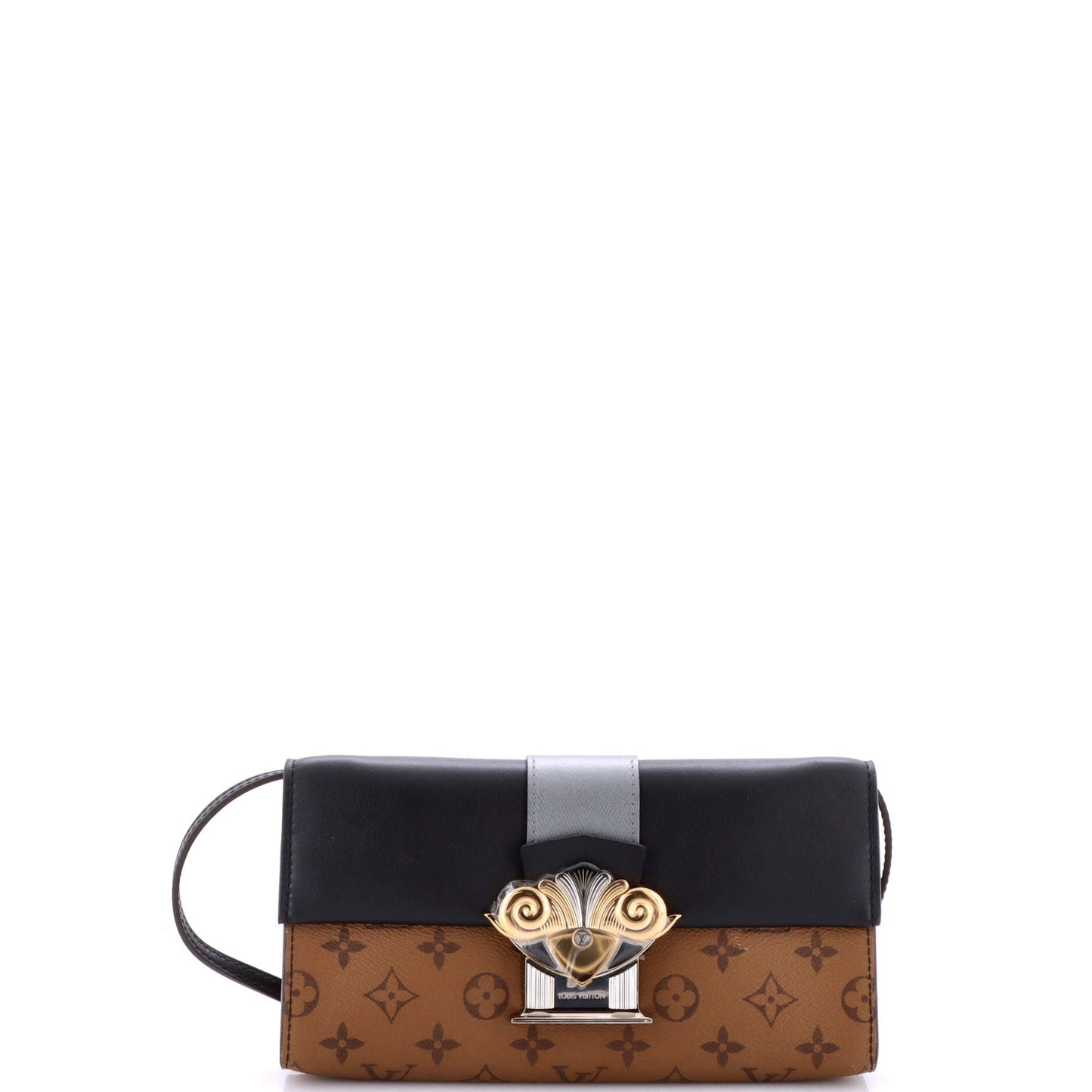 Column Clutch Reverse Monogram Canvas with Calfskin