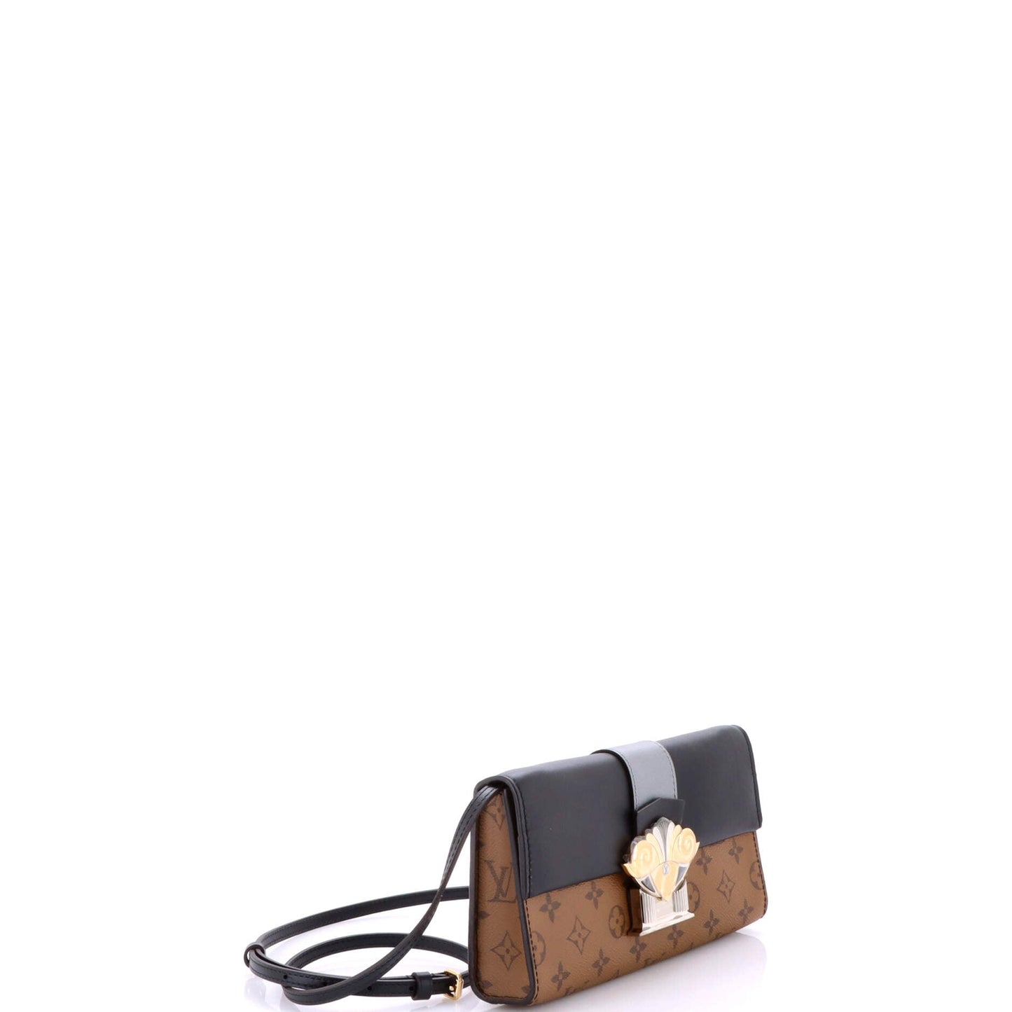 Column Clutch Reverse Monogram Canvas with Calfskin