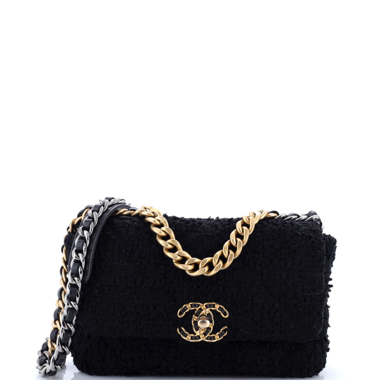 19 Flap Bag Quilted Tweed Medium