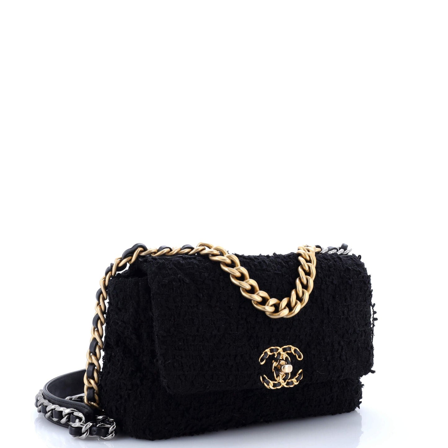 19 Flap Bag Quilted Tweed Medium