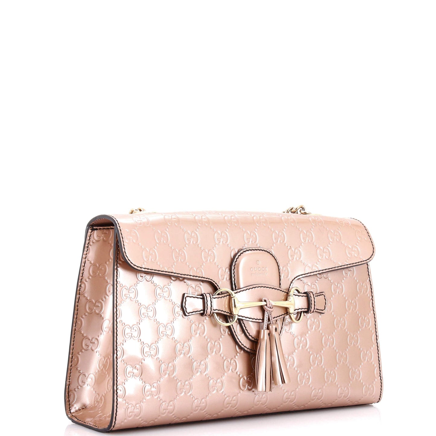 Emily Chain Flap Bag Guccissima Patent Medium