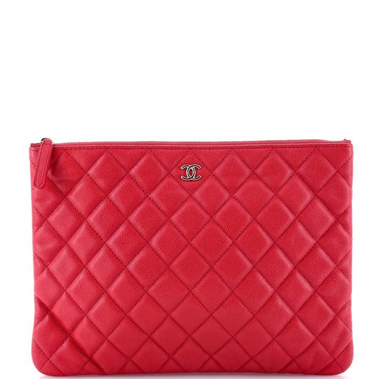 O Case Clutch Quilted Caviar Medium