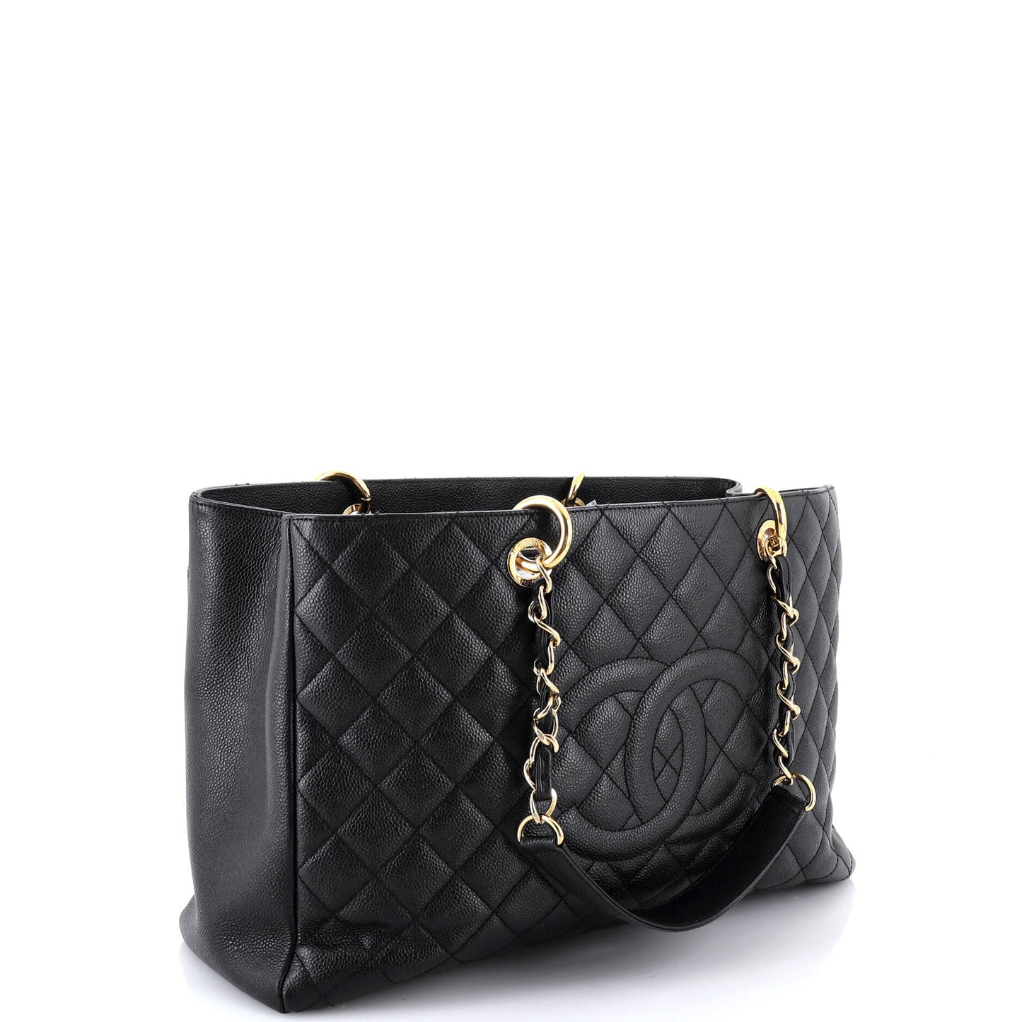 Grand Shopping Tote Quilted Caviar XL