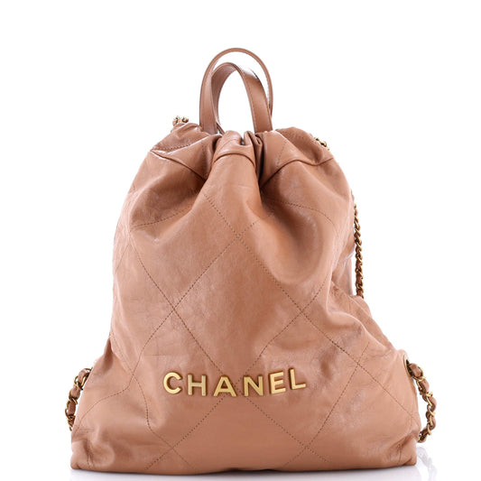 22 Chain Backpack Quilted Calfskin Medium