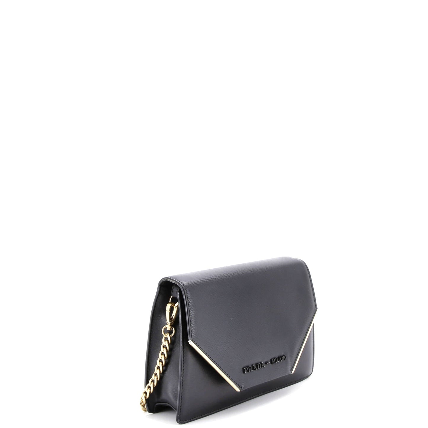 Convertible Flap Clutch with Chain City Calf and Saffiano