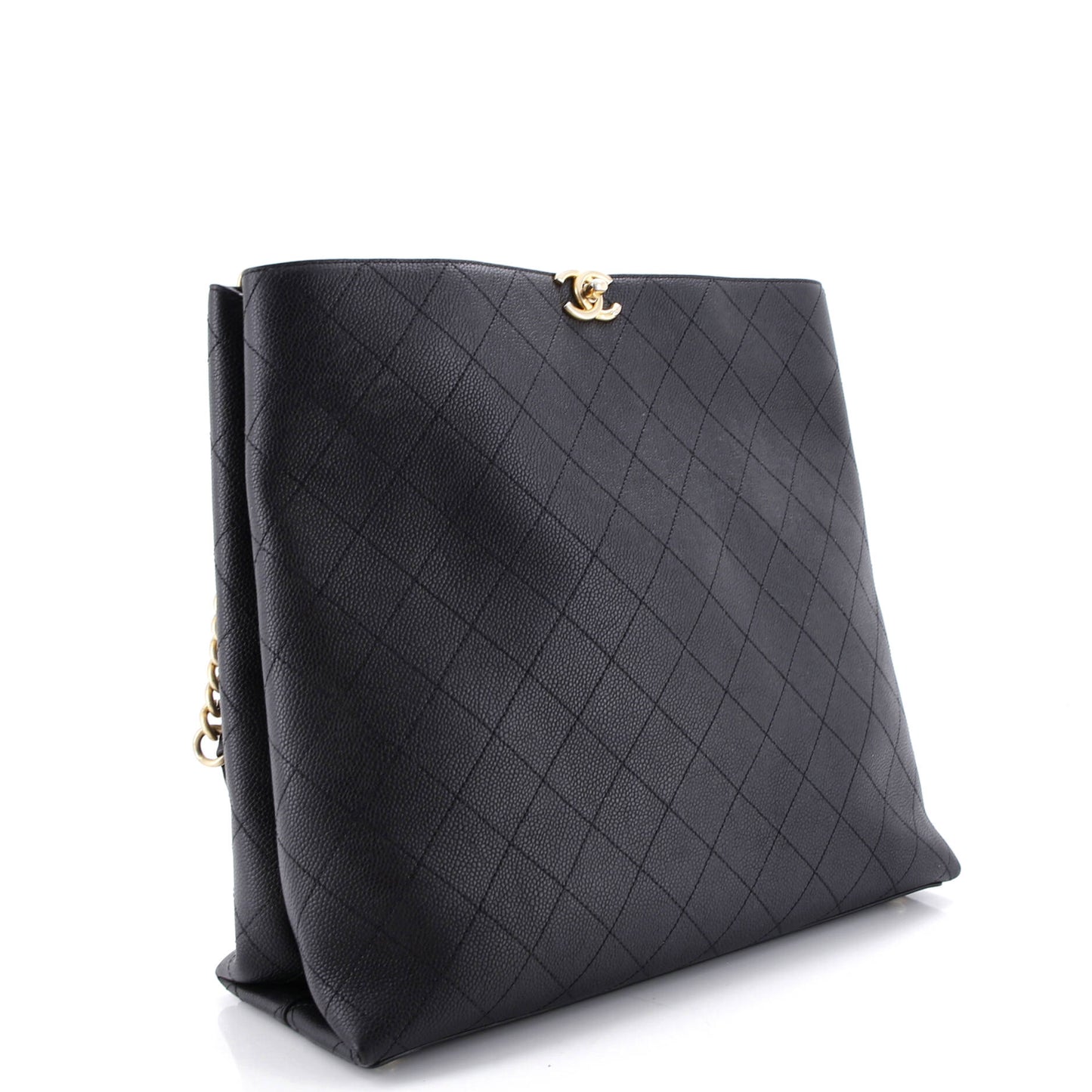 Chic Affinity Convertible Shopping Tote Stitched Caviar Tall