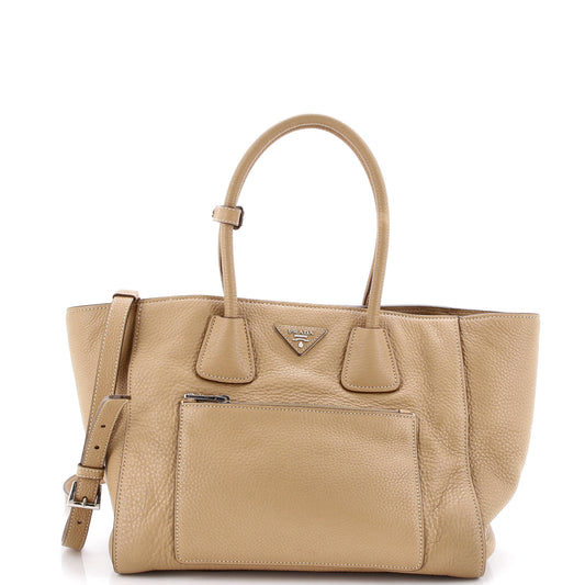 Front Pocket Wing Convertible Tote Vitello Daino