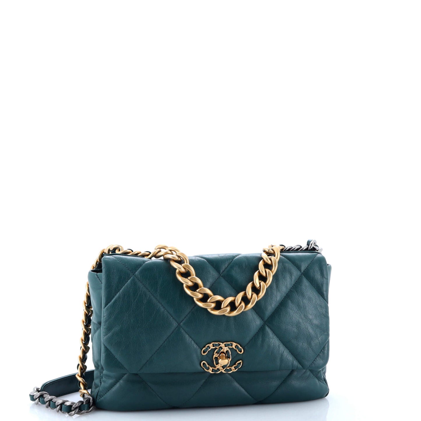 19 Flap Bag Quilted Leather Large