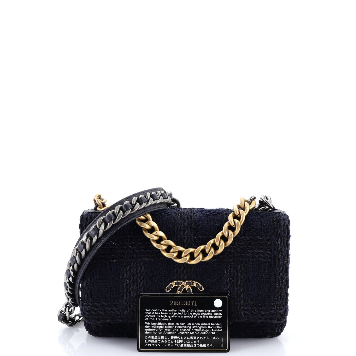 19 Wallet on Chain Quilted Tweed