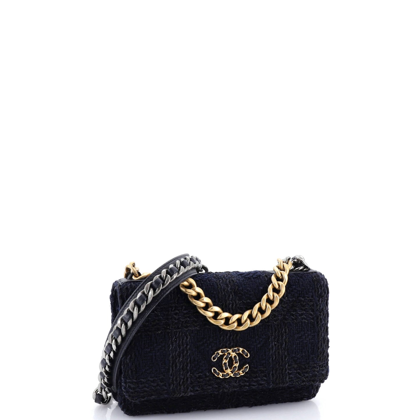 19 Wallet on Chain Quilted Tweed