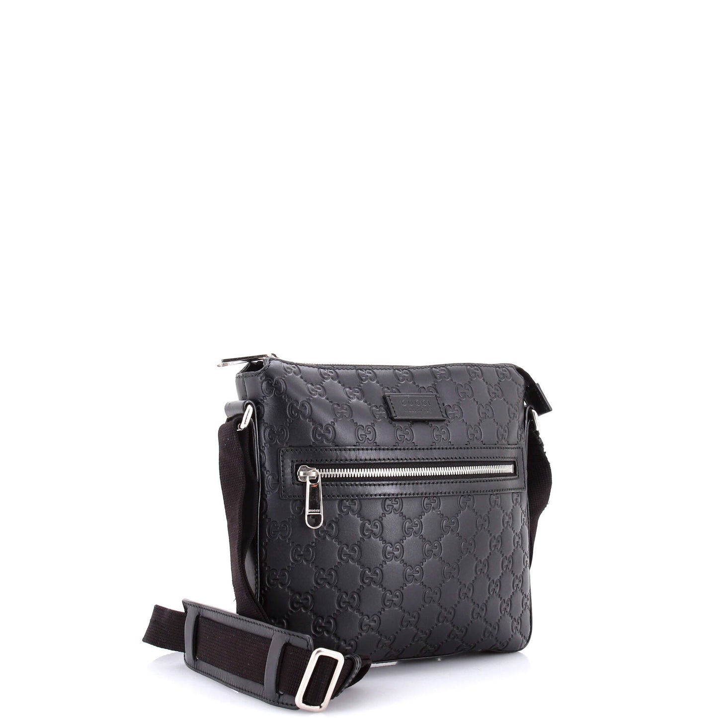 Signature Zip Messenger Bag Guccissima Leather Small