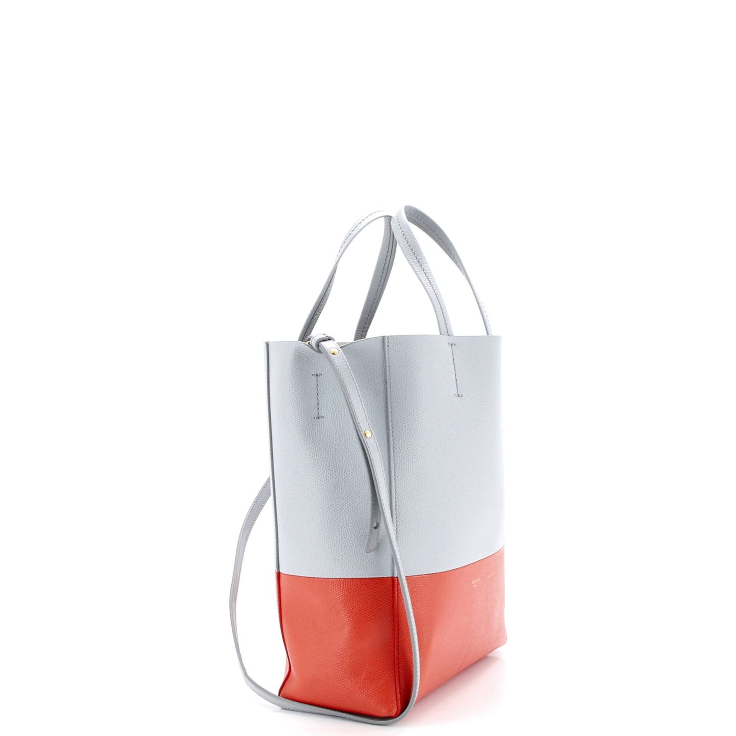 Vertical Bi-Cabas Tote Grained Calfskin Small