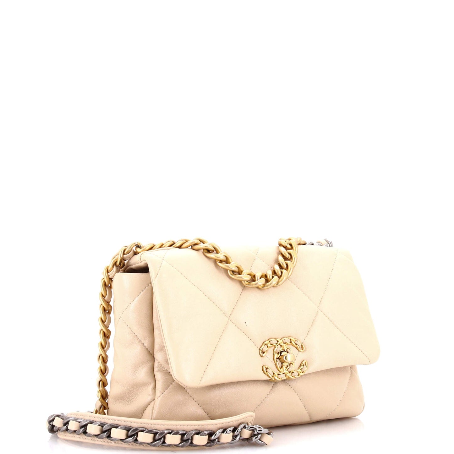 19 Flap Bag Quilted Leather Medium