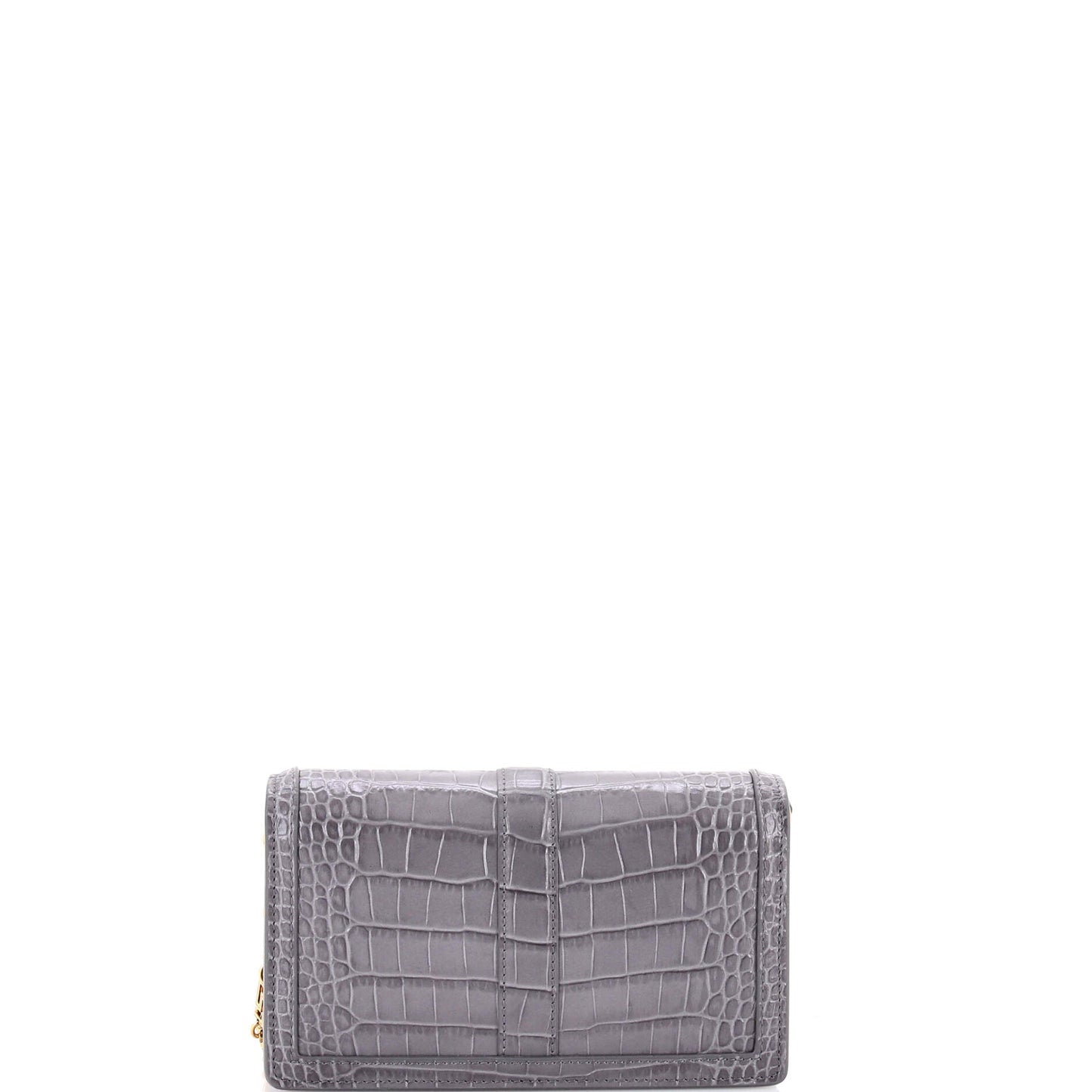 Greca Goddess Convertible Clutch Crocodile Embossed Leather Mini
