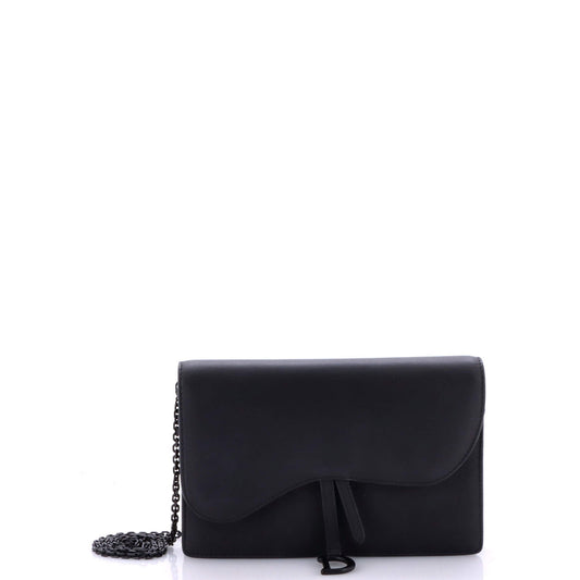 Saddle Chain Clutch Leather