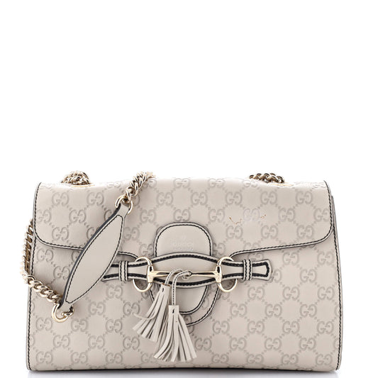 Emily Chain Flap Bag Guccissima Leather Medium