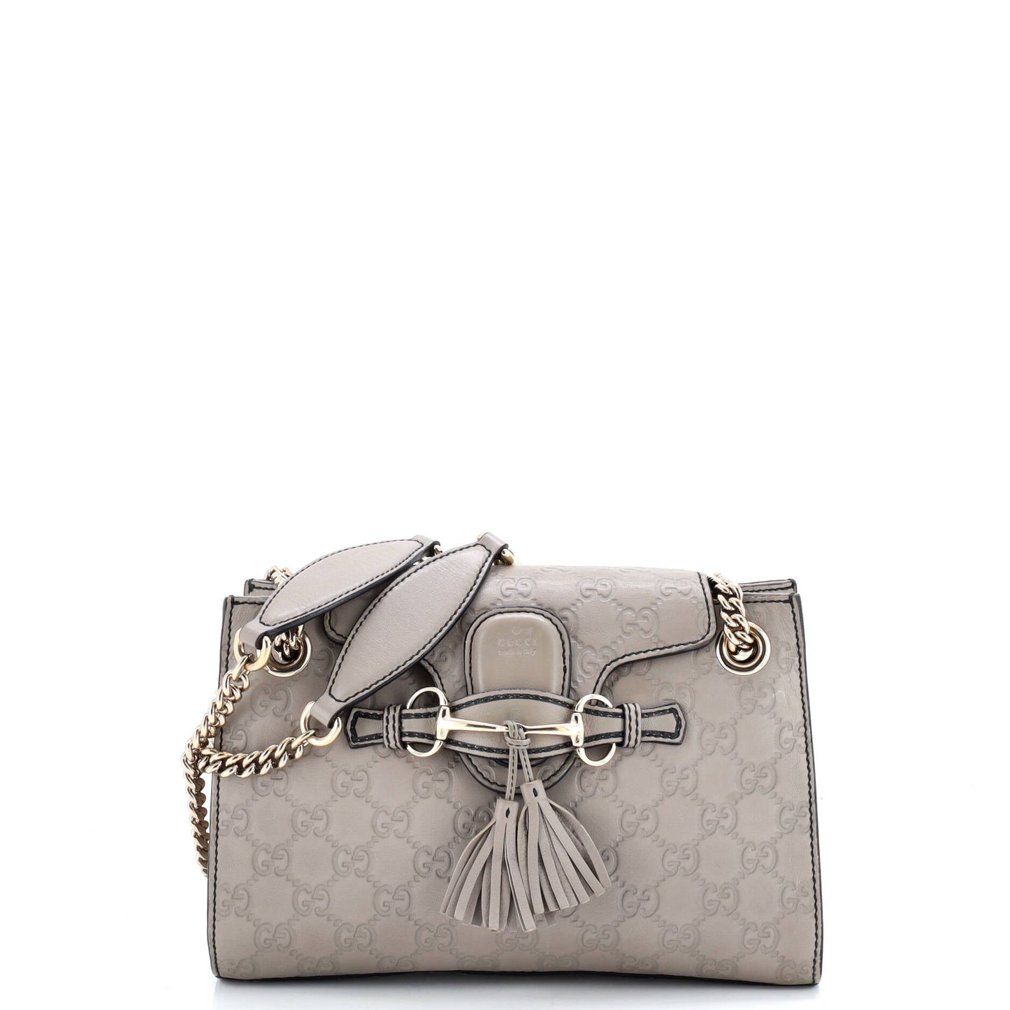 Emily Chain Flap Shoulder Bag Guccissima Leather Small