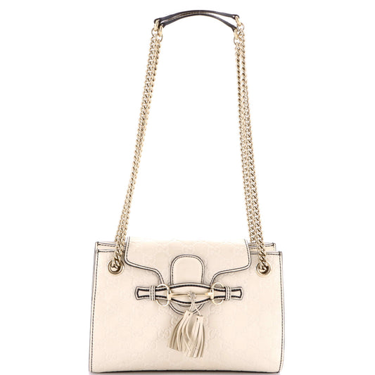 Emily Chain Flap Shoulder Bag Guccissima Leather Small