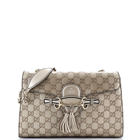Emily Chain Flap Bag Guccissima Leather Medium