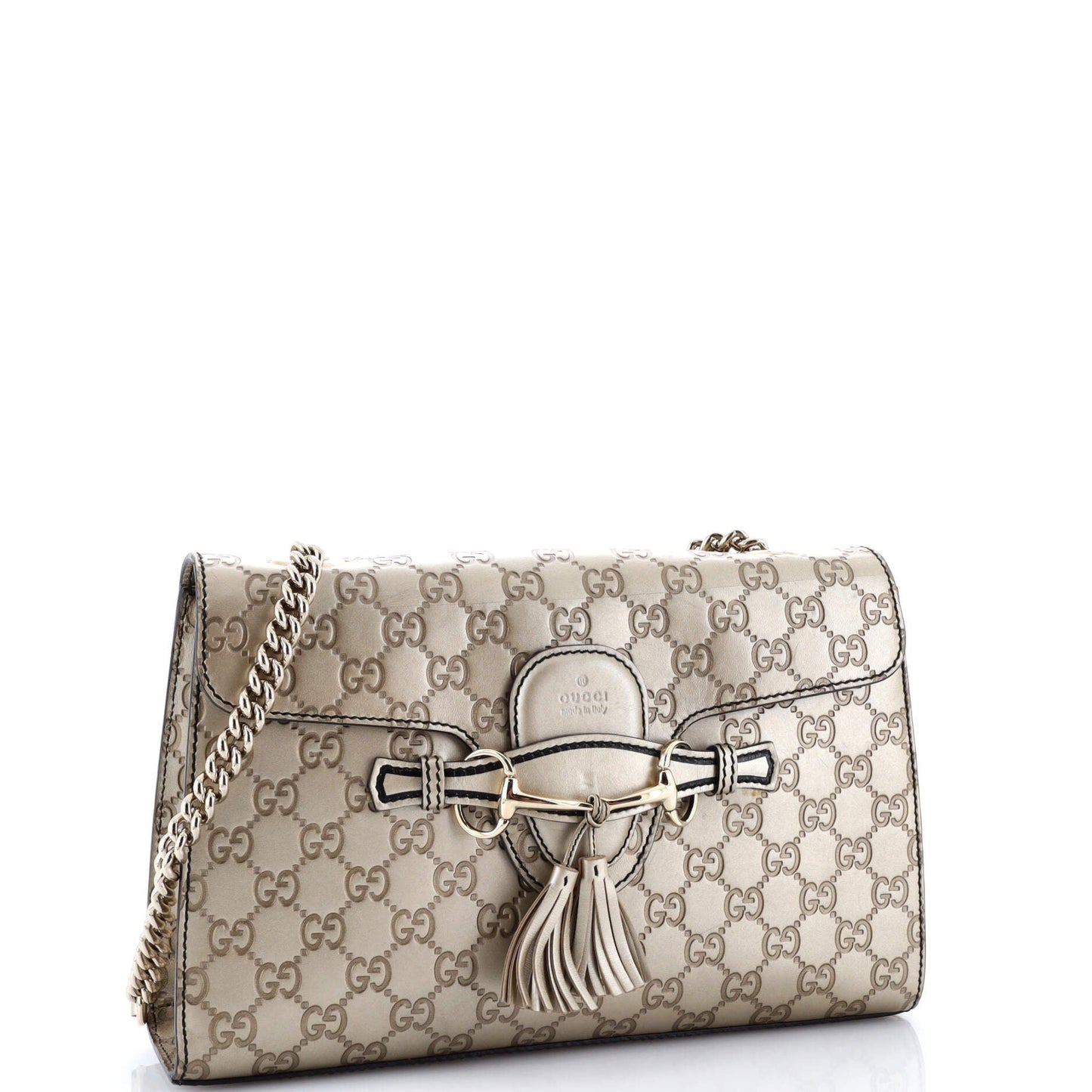 Emily Chain Flap Bag Guccissima Leather Medium