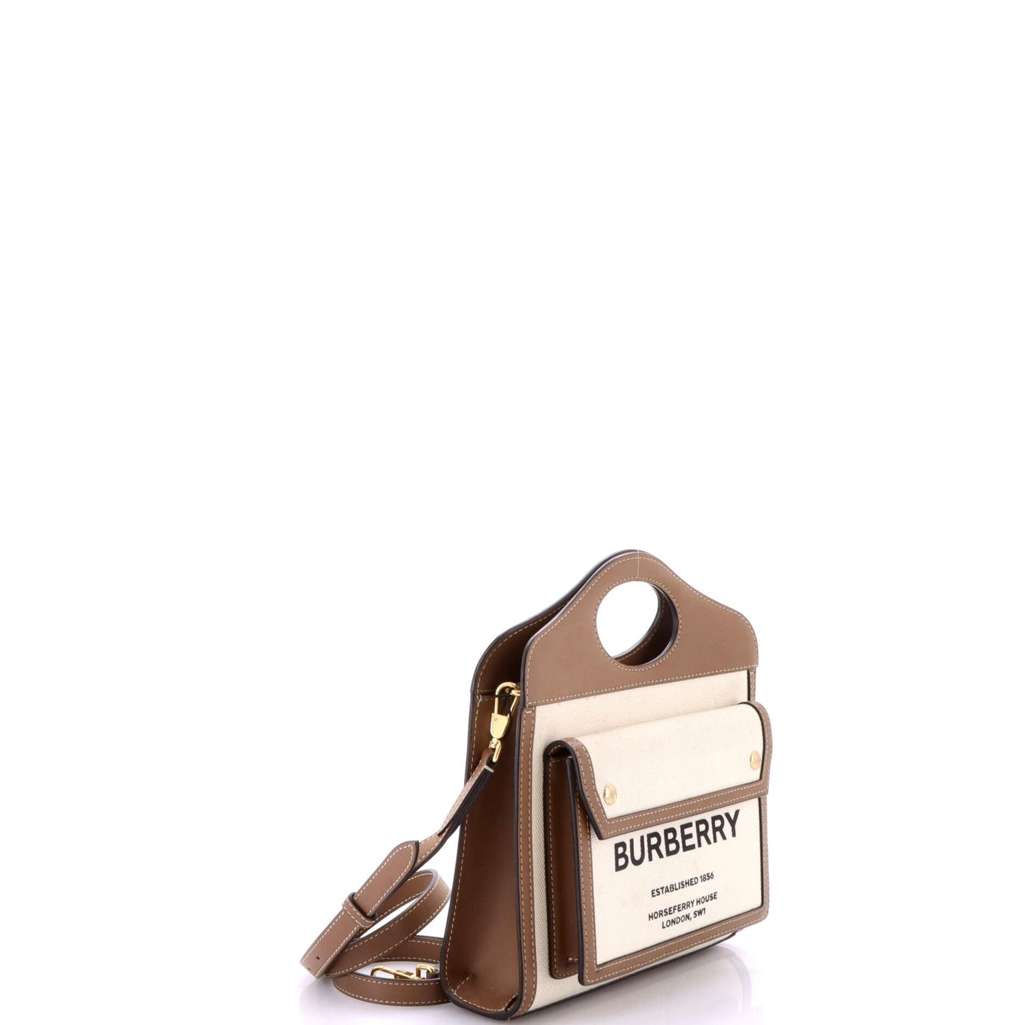 Logo Pocket Tote Canvas with Leather Mini