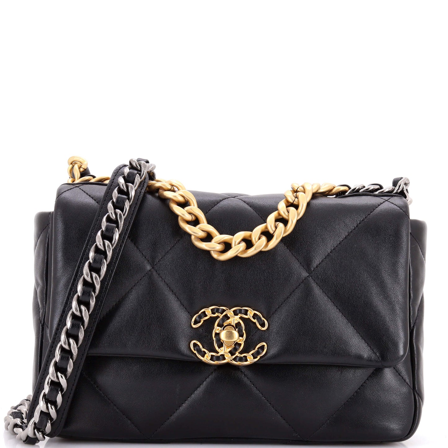 19 Flap Bag Quilted Leather Medium