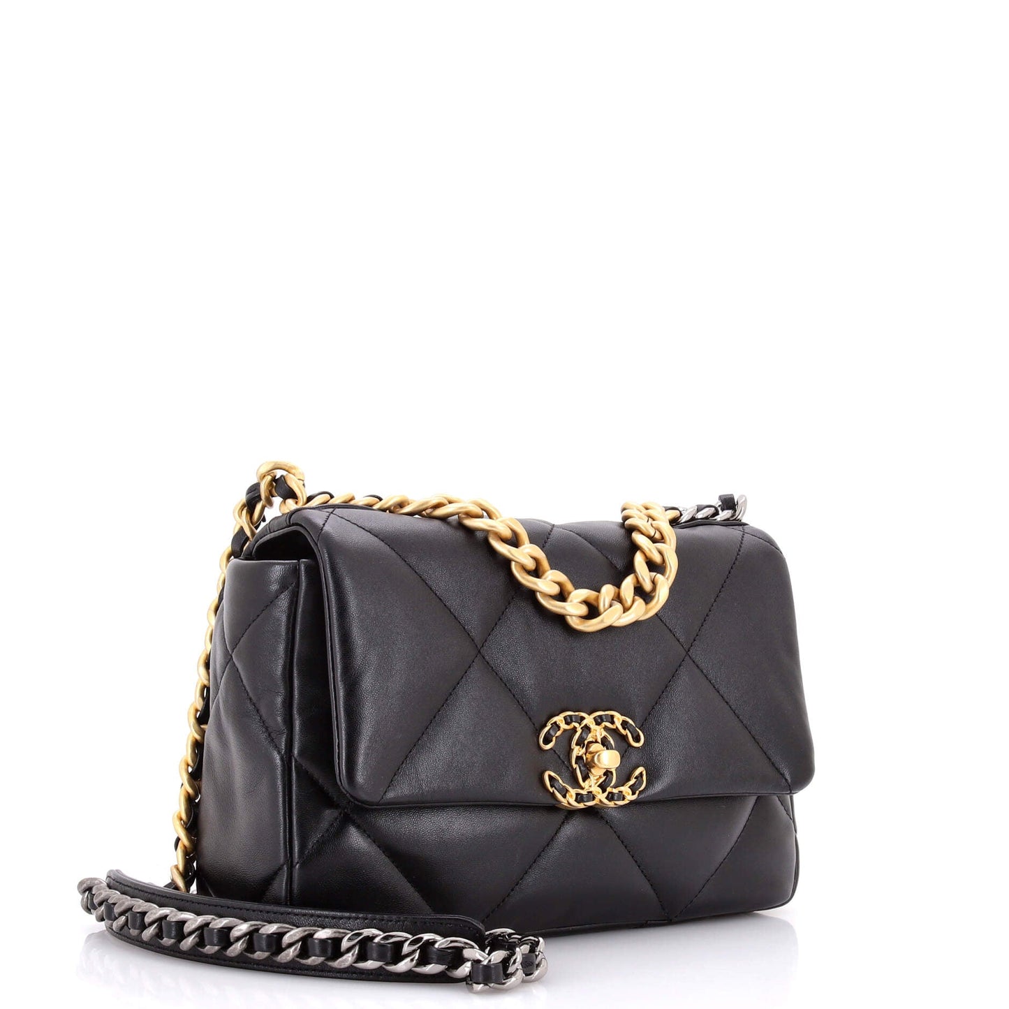 19 Flap Bag Quilted Leather Medium