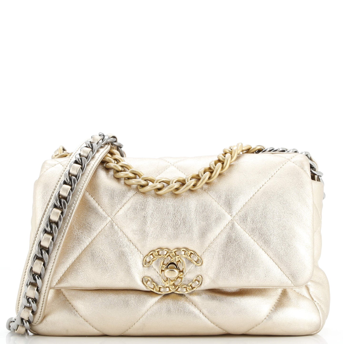 19 Flap Bag Quilted Leather Medium