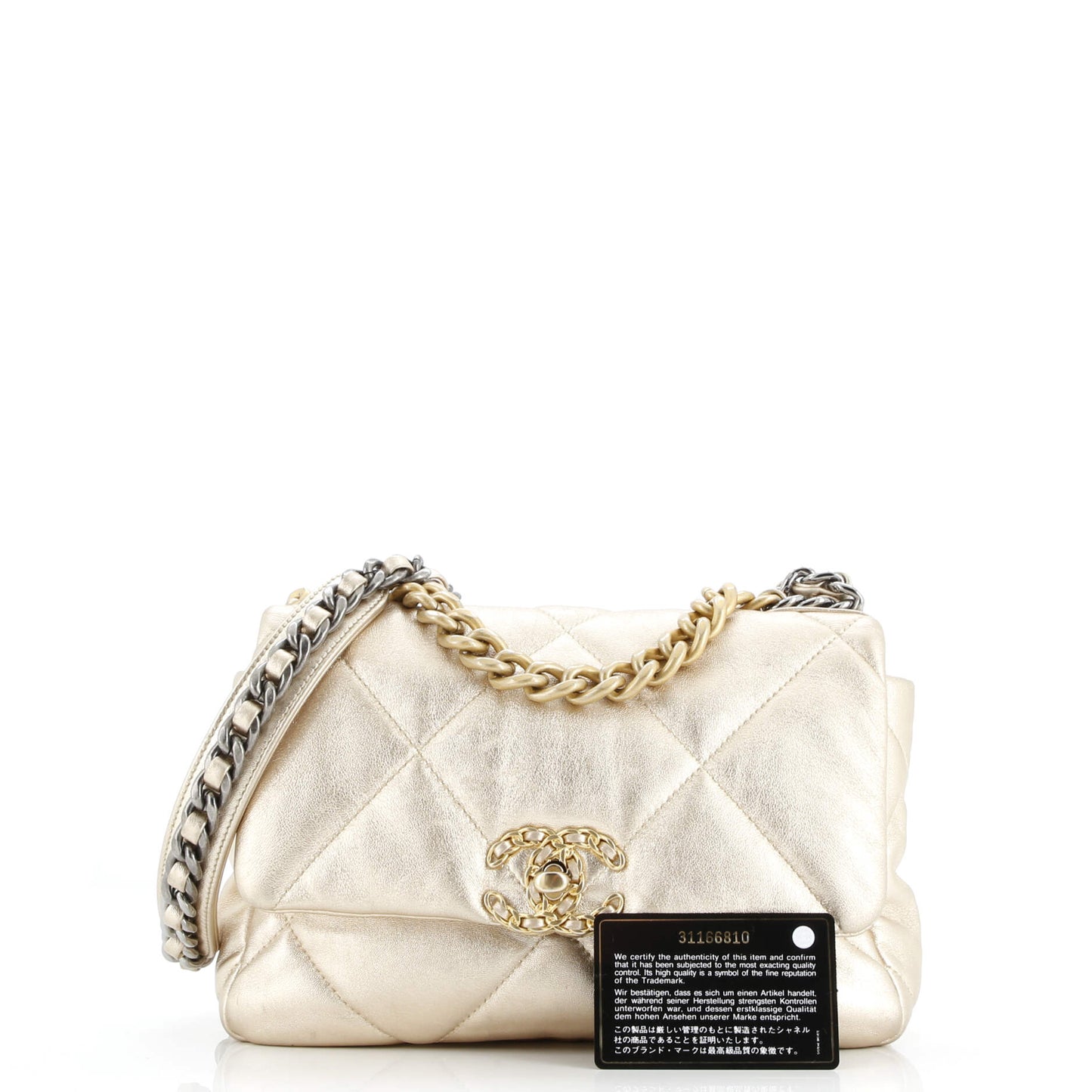 19 Flap Bag Quilted Leather Medium