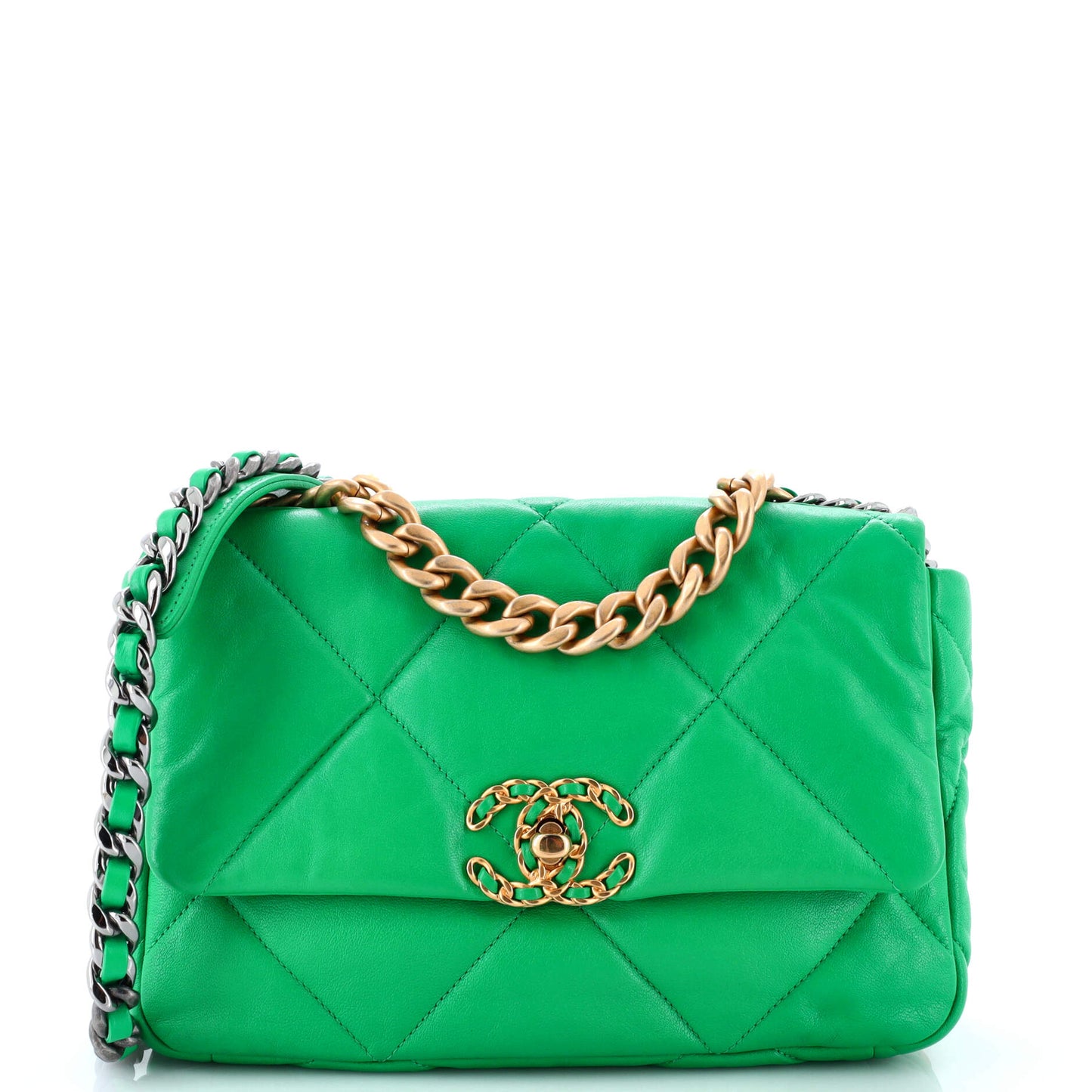 19 Flap Bag Quilted Leather Medium