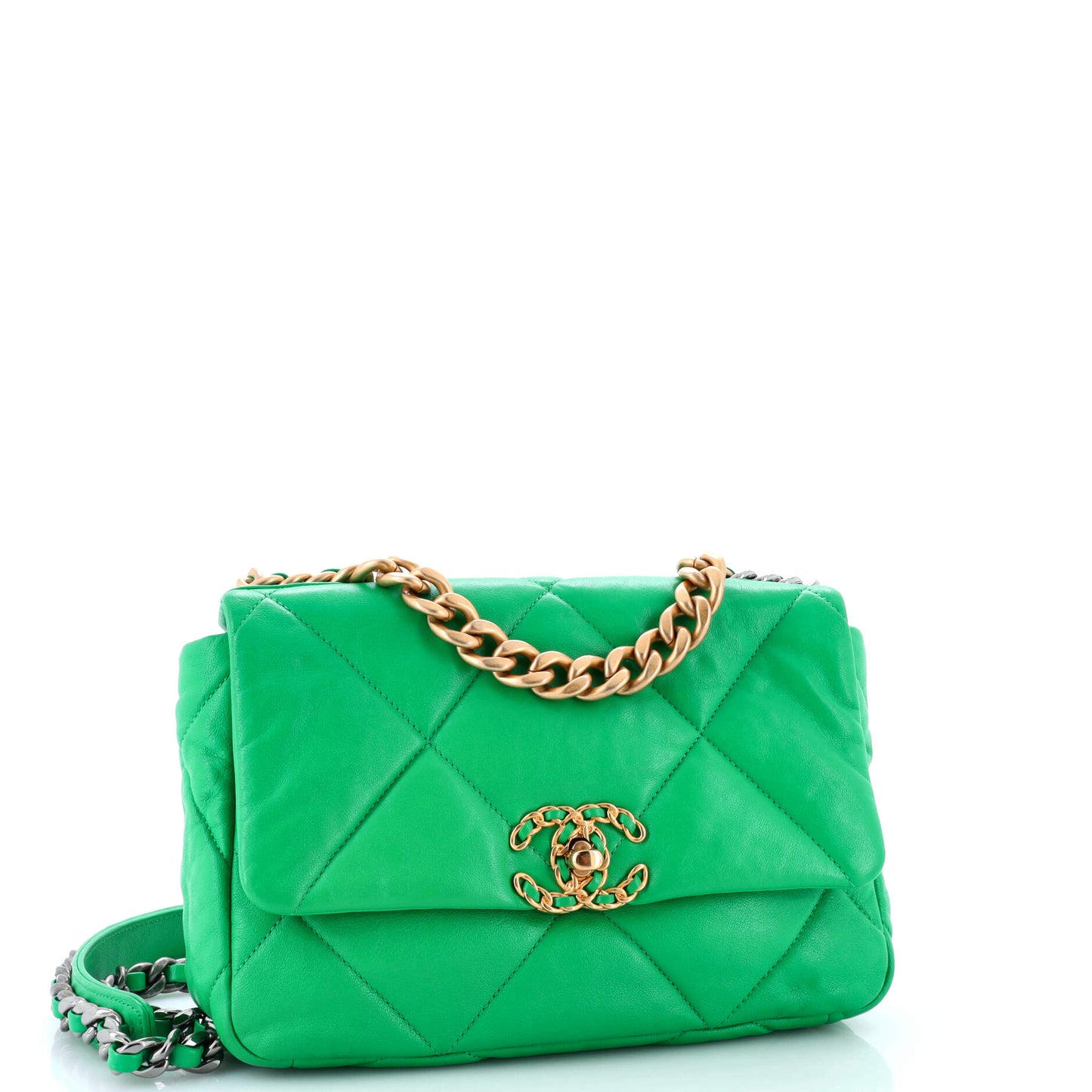 19 Flap Bag Quilted Leather Medium