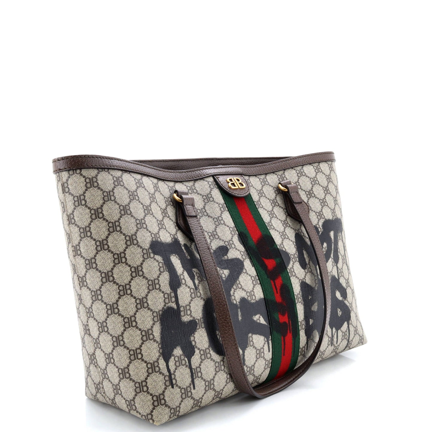 x Gucci The Hacker Project Tote Graffiti BB Coated Canvas Medium