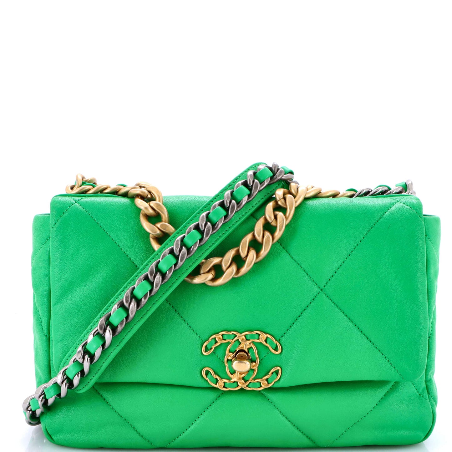 19 Flap Bag Quilted Leather Medium