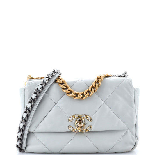 19 Flap Bag Quilted Leather Medium