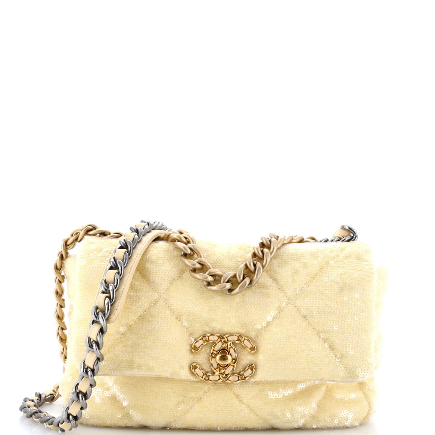 19 Flap Bag Quilted Sequins Medium