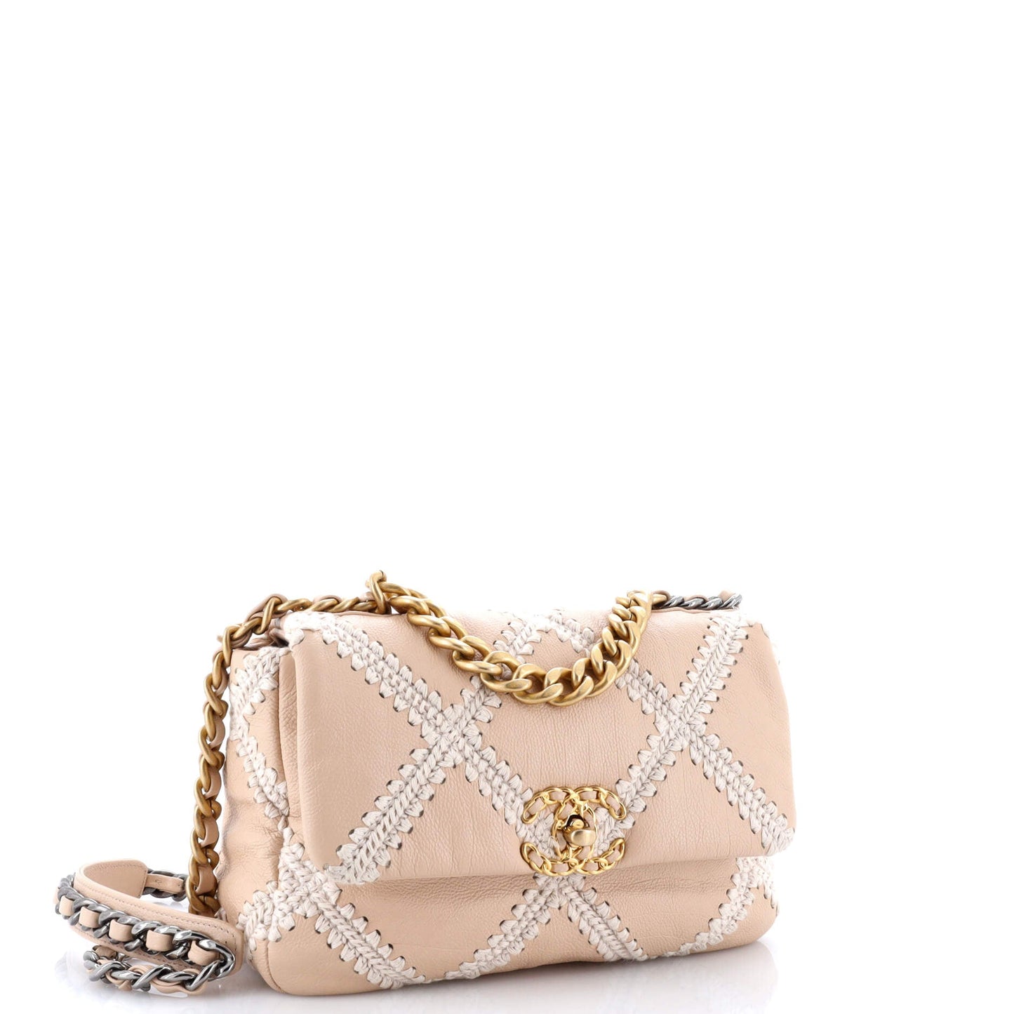 19 Flap Bag Crochet Quilted Calfskin Medium