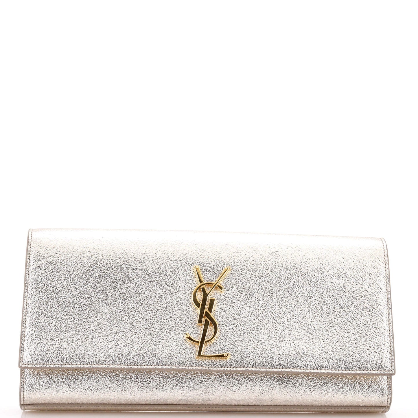 Classic Monogram Clutch Metallic Calfskin Long