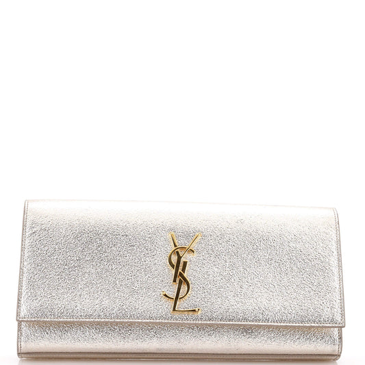 Classic Monogram Clutch Metallic Calfskin Long