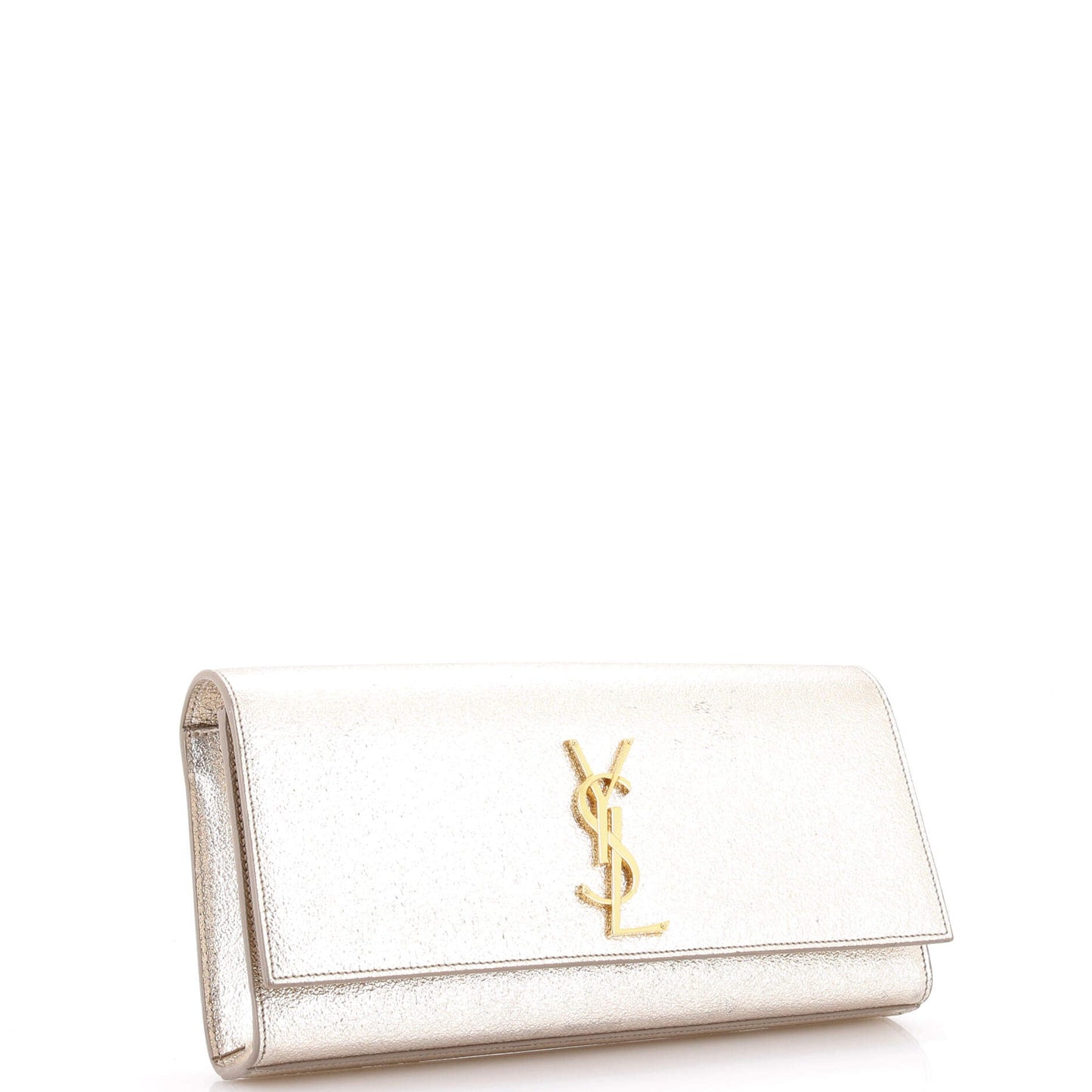 Classic Monogram Clutch Metallic Calfskin Long