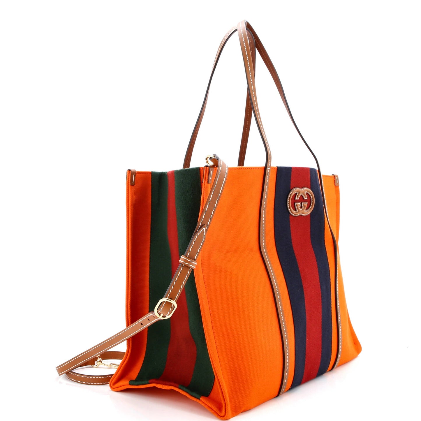 Interlocking G Web Tote Canvas Large