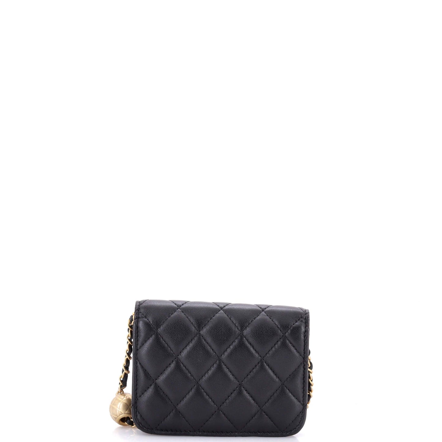 Pearl Crush Flap Clutch with Chain Quilted Lambskin Mini