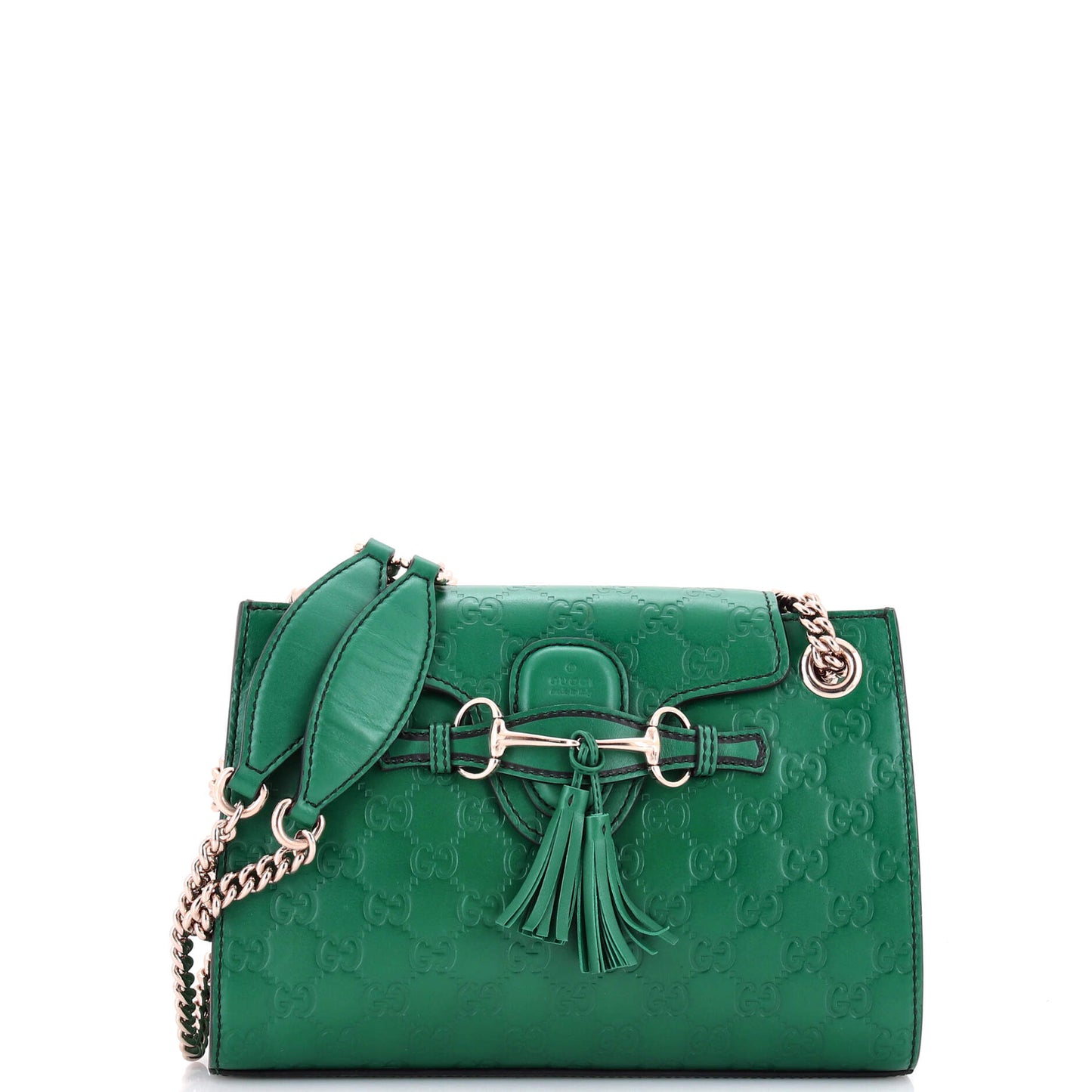Emily Chain Flap Shoulder Bag Guccissima Leather Small