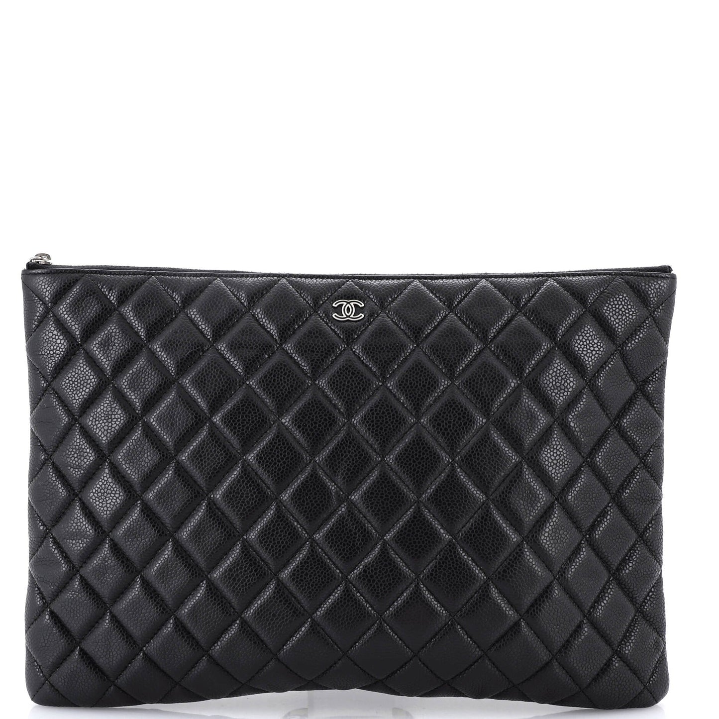 O Case Clutch Quilted Caviar Large