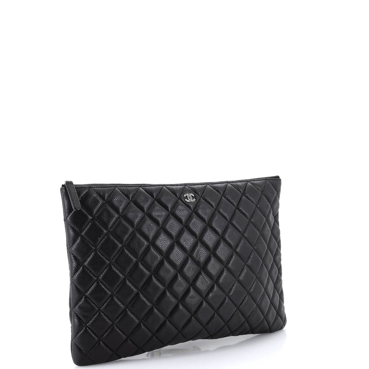 O Case Clutch Quilted Caviar Large